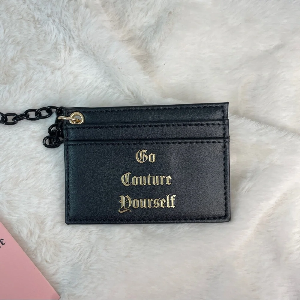 NEW Juicy‎ Couture Gothic Logo Wallet and Heart Coin Purse Set Black